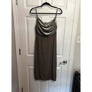 Revelry Velvet Dress 6 Cowl Neck Adjustable Straps Bridesmaid Homecoming Bra Pad